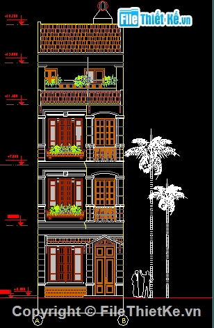 Nhà 8 tầng,Nhà phố 4 tầng,Nhà phố kích thước  30m2,Nhà phố kích thước 5.1x13.8 m